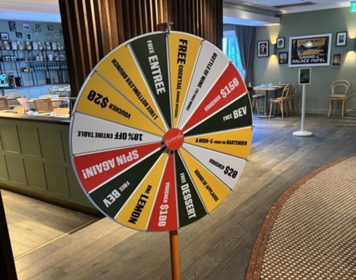 The Camelia Grove prize wheel